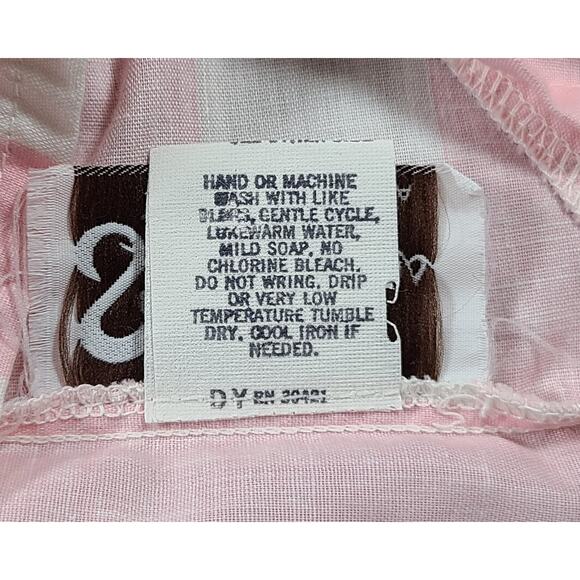 Vintage 1980's Pink/ White Striped Cap Sleeve Blouse Women's Size 5 Rare - Picture 9 of 12